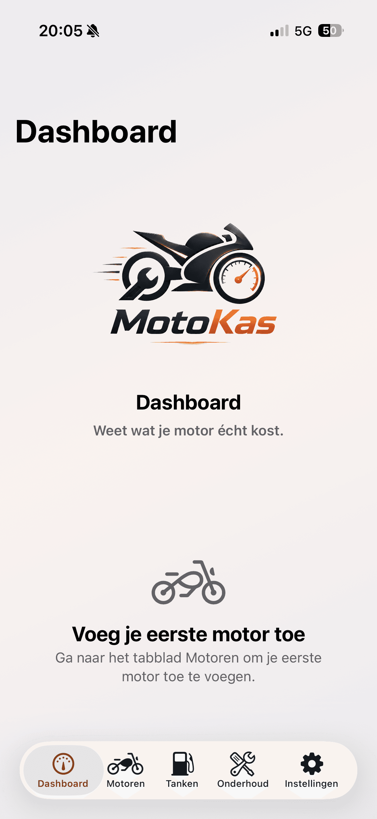 MotoKas App Store screenshot of the dashboard overview